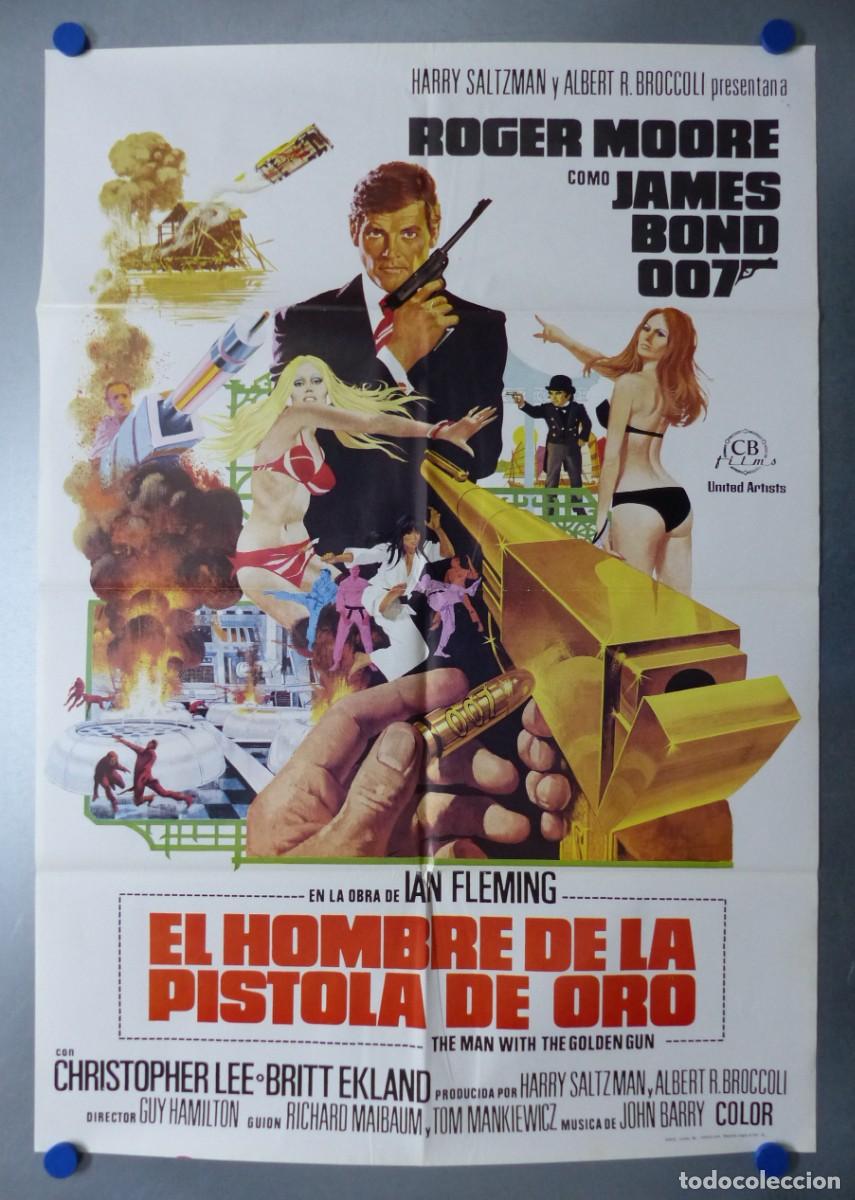 Kino: POSTER - EL HOMBRE DE LA PISTOLA DE ORO - JAMES BOND 007 - ROGER MOORE, CHRISTOPHER LEE - A&Ntilde;O 1978