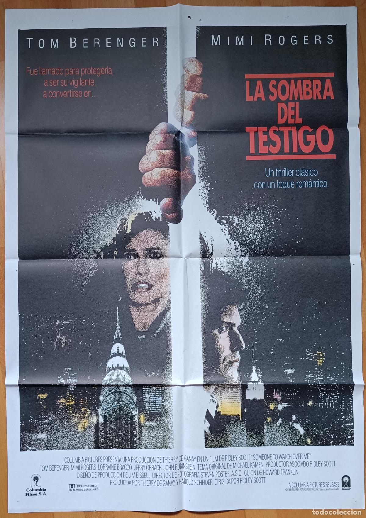 Cinema: CARTEL CINE LA SOMBRA DEL TESTIGO TOM BERENGER MIMI ROGERS 1988 C321