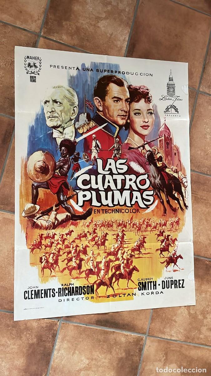 Cine: LAS CUATRO PLUMAS ZOLTAN KORDA JOHN CLEMENTS ALVARO POSTER ORIGINAL 70X100 ESPA&Ntilde;OL R-70