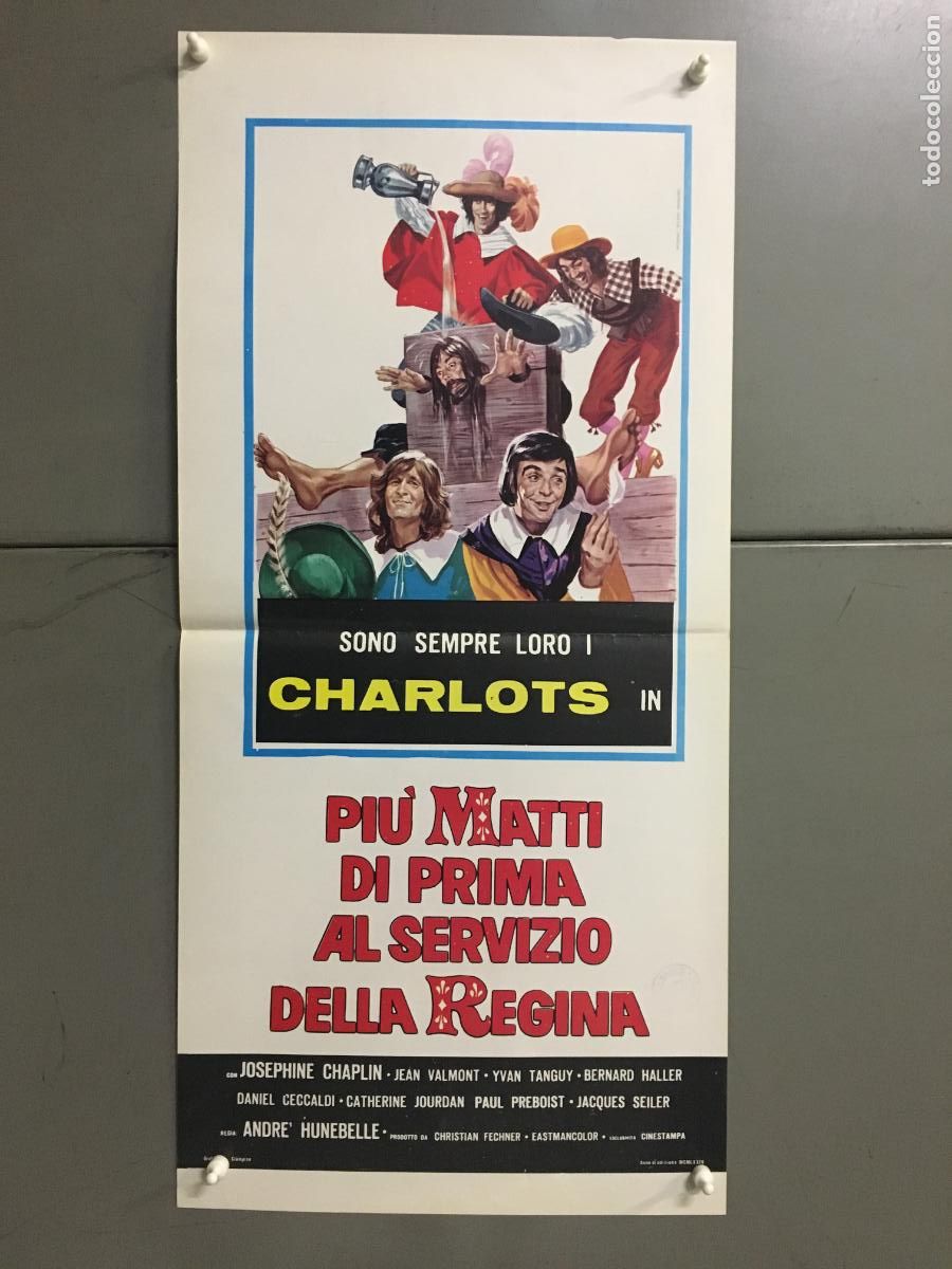 Cinema: TX20D Les Charlots LOS CUATRO MOSQUETEROS POSTER ORIGINAL ITALIANO 33x70