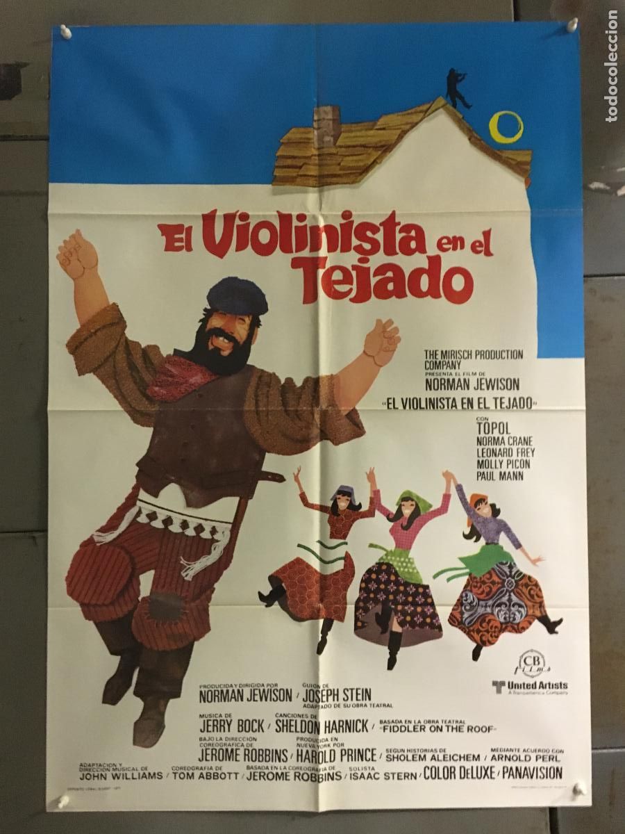 Cine: VI69D EL VIOLINISTA EN EL TEJADO TOPOL POSTER ORIGINAL ESTRENO 70X100
