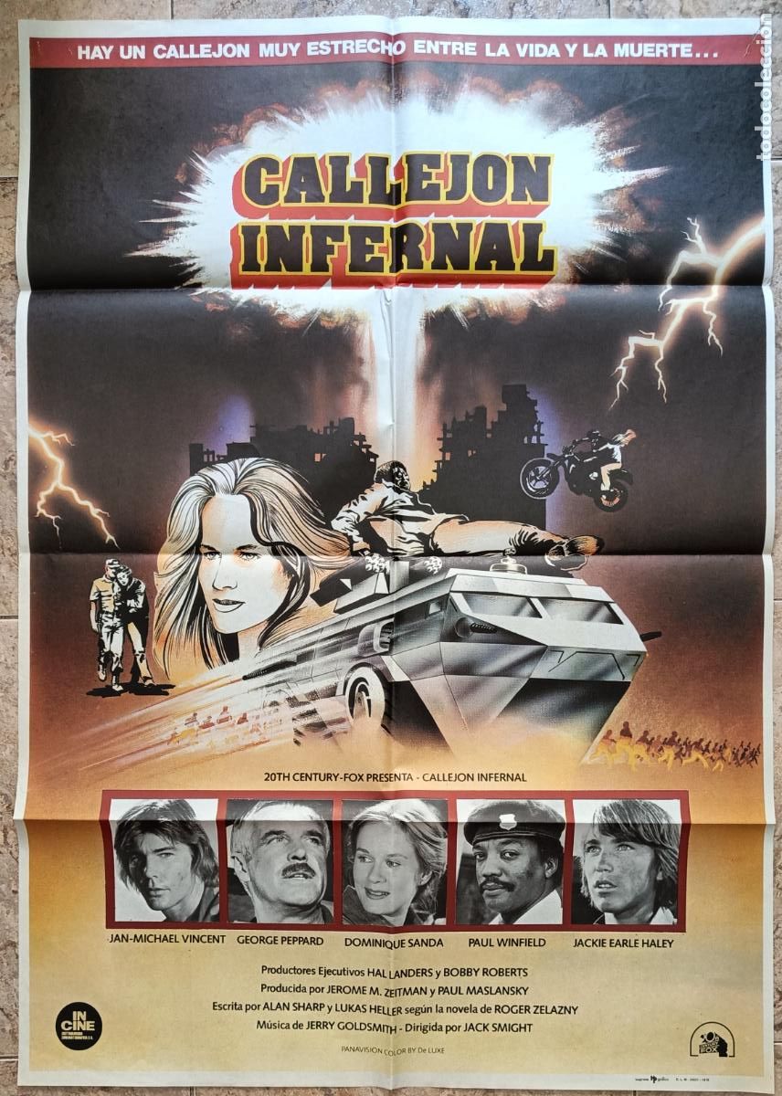 Cinema: CARTEL CINE CALLEJON INFERNAL JAN-MICHAEL VINCENT GEORGE PEPPARD 1978 C487
