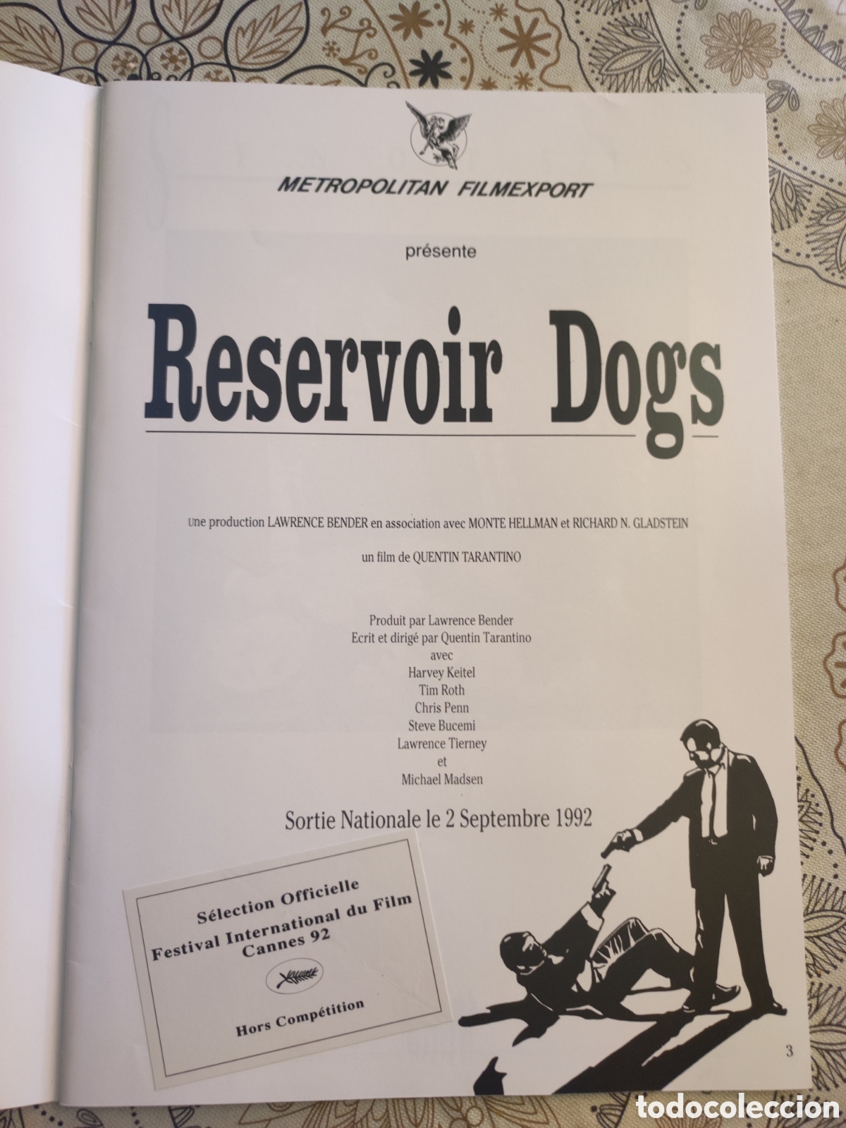 Kino: pel&iacute;cula Reservoir dogs,afiches de coleccionista,distribuci&oacute;n en Espa&ntilde;a y festival de cannes