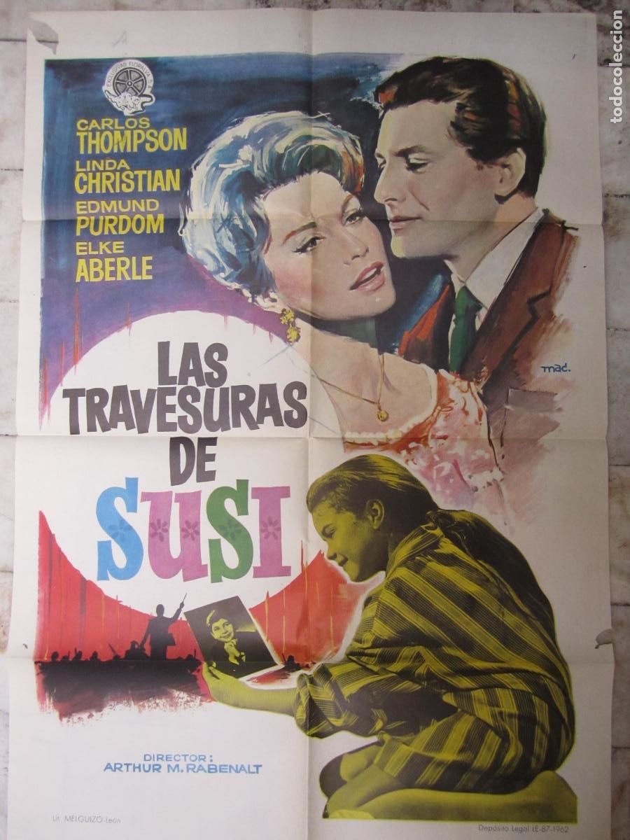 Cinema: las travesuras de susi - poster cartel original - Linda Christian edmund purdom 1962 MAC - L