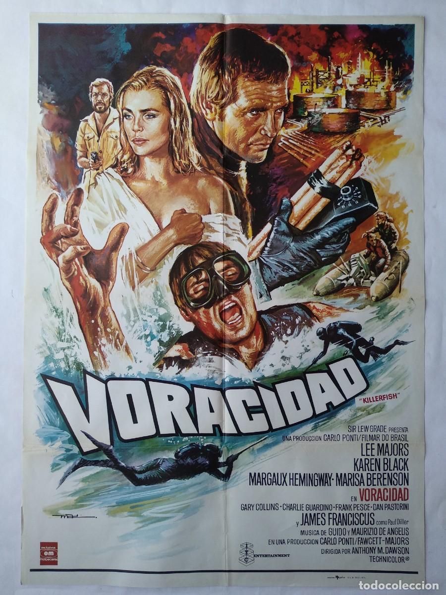 Cinema: VORACIDAD, con Lee Majors. POSTER 70 X 100 cms. 1979. DISE&Ntilde;O: mac.