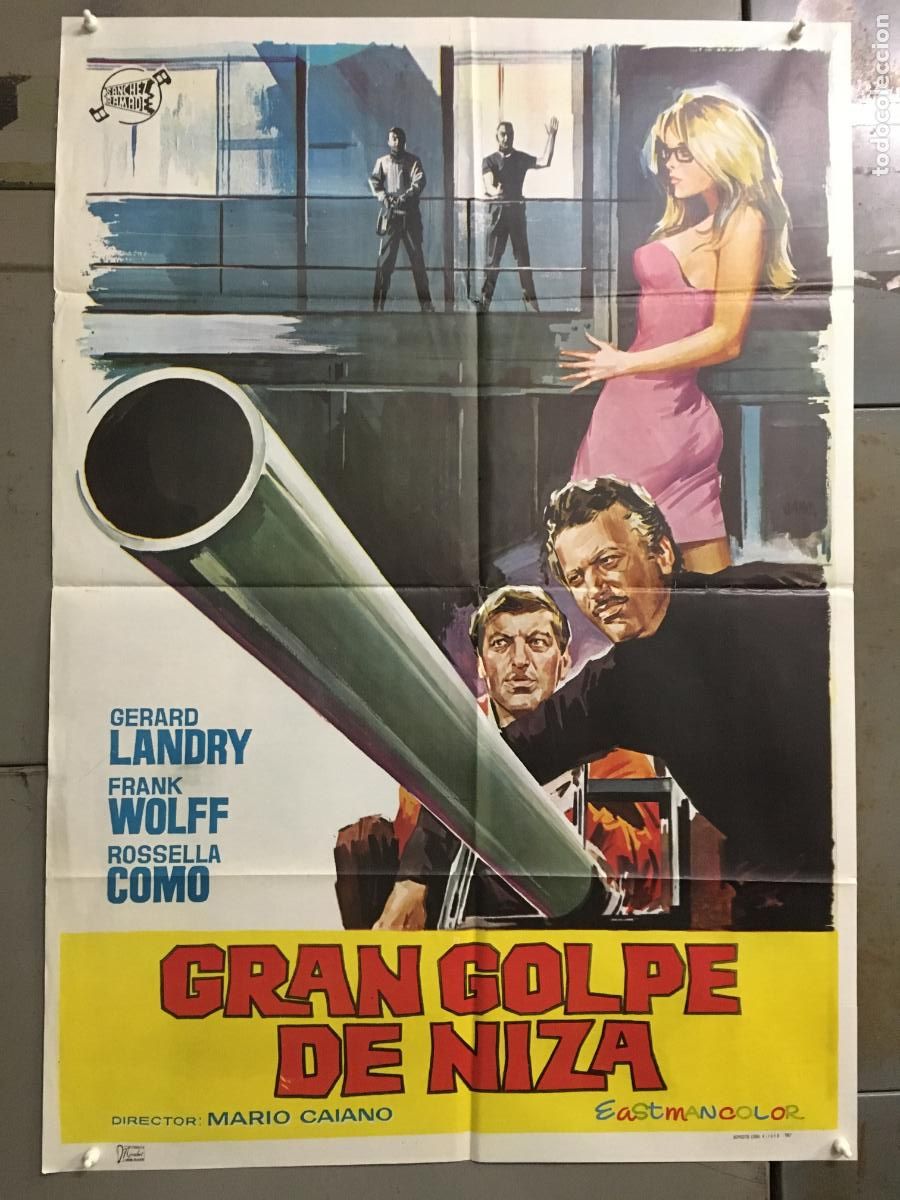 Kino: ACK99 GRAN GOLPE EN NIZA MARIO CAIANO GERARD LANDRY POSTER ORIGINAL 70X100 ESTRENO