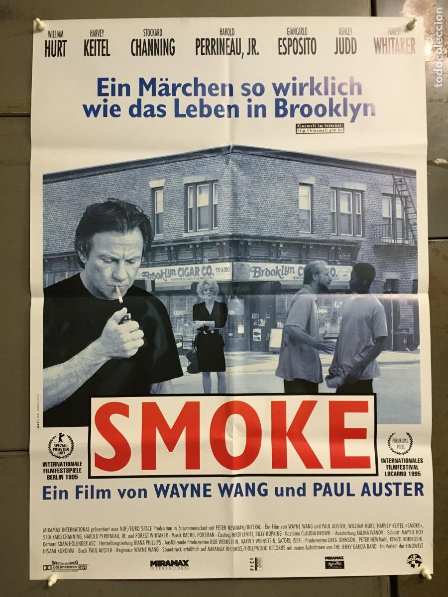 Cinema: ACM05 SMOKE HARVEY KEITEL ASHLEY JUDD WAYNE WANG PAUL AUSTER POSTER ORIGINAL 60X84 ALEMAN