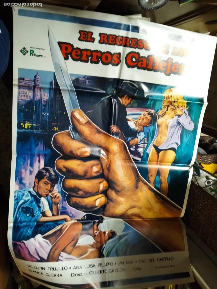 Kino: Set cartel poster de cine el regreso de los perros callejeros + fotocromos + guia