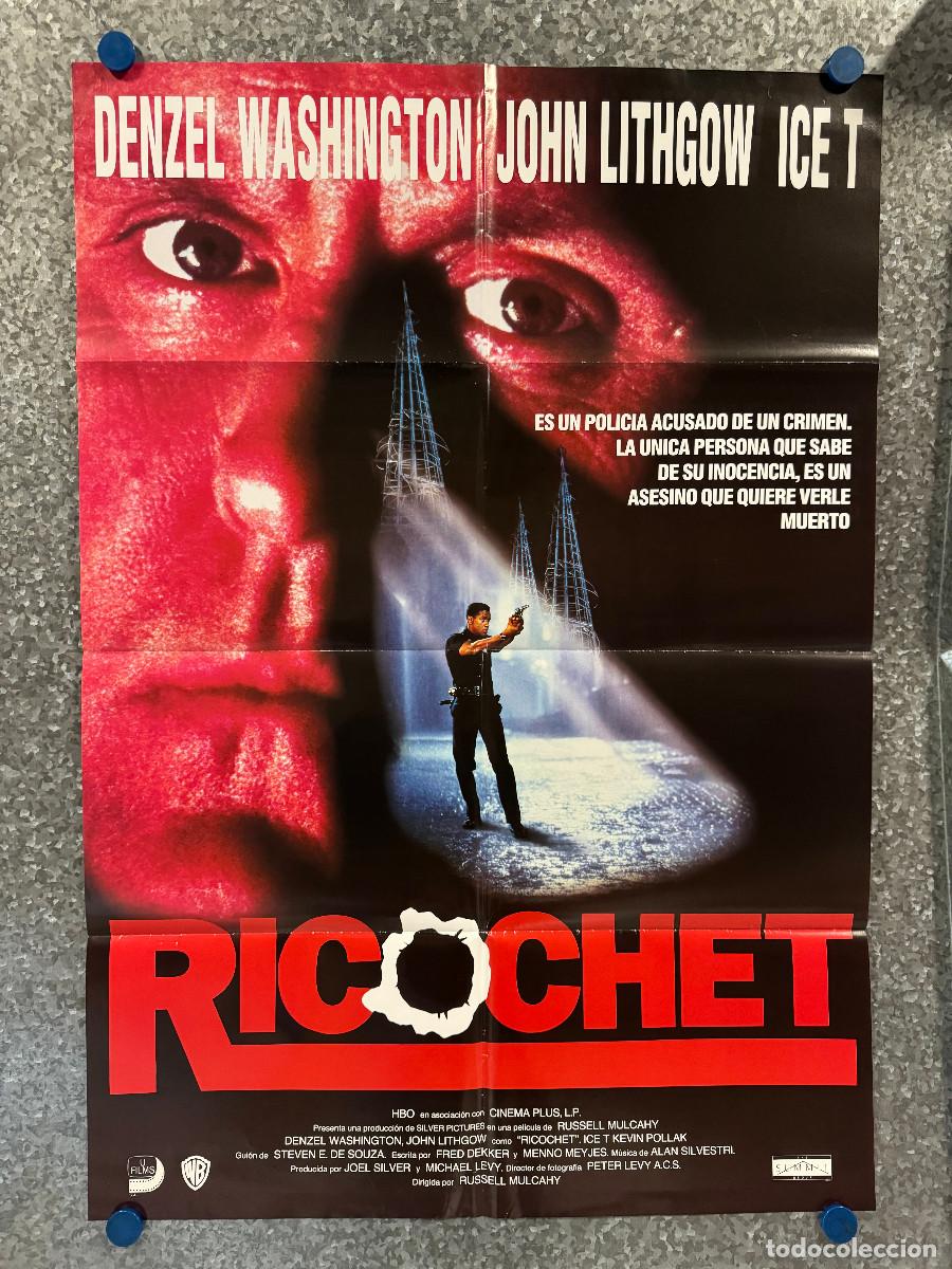 Cine: Ricochet. Denzel Washington, John Lithgow. POSTER ORIGINAL - Foto 1