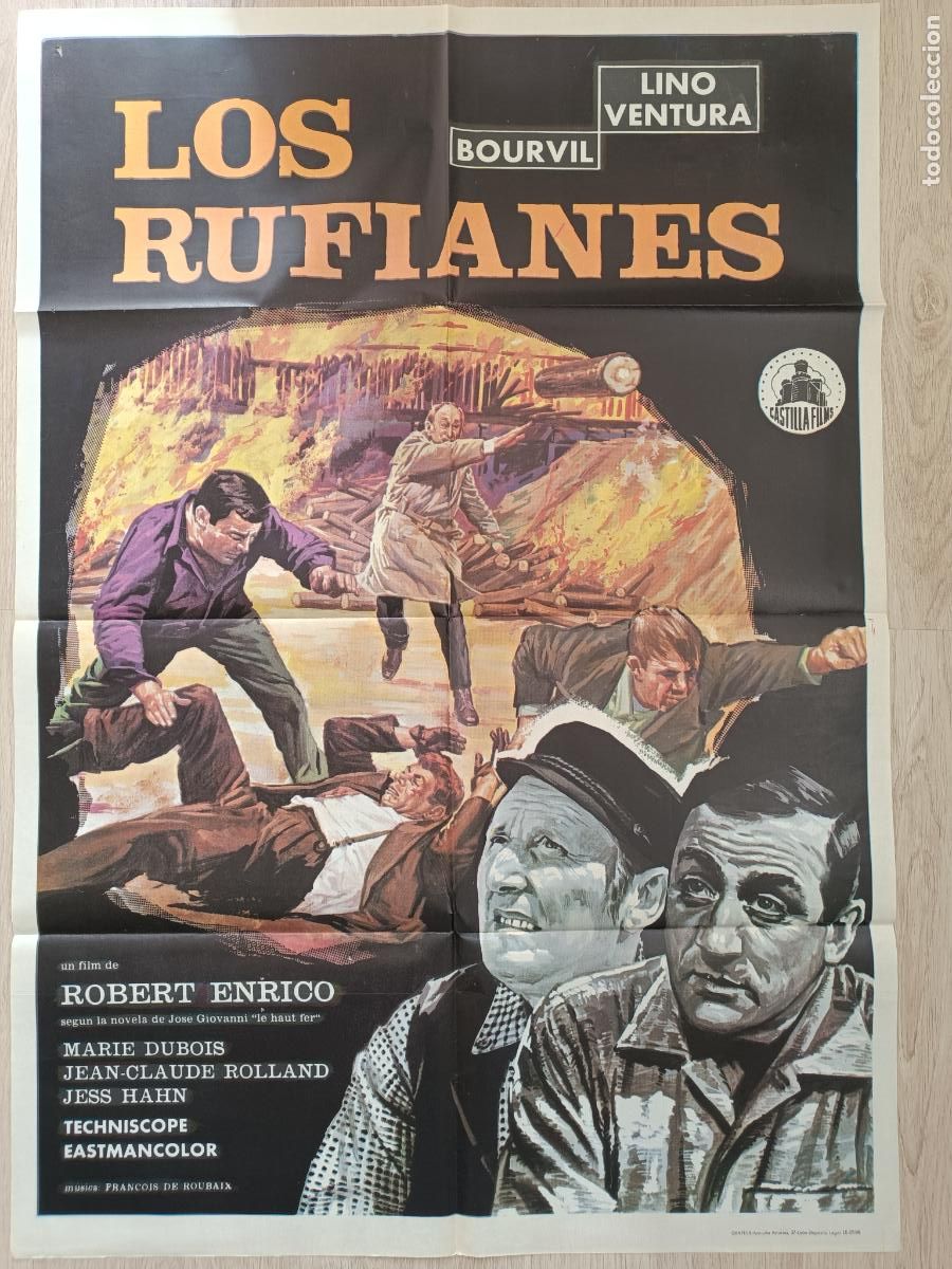 Cin&eacute;ma: CARTEL CINE LOS RUFIANES BOURVIL LINO VENTURA ROBERT ENRICO 1968 C2425