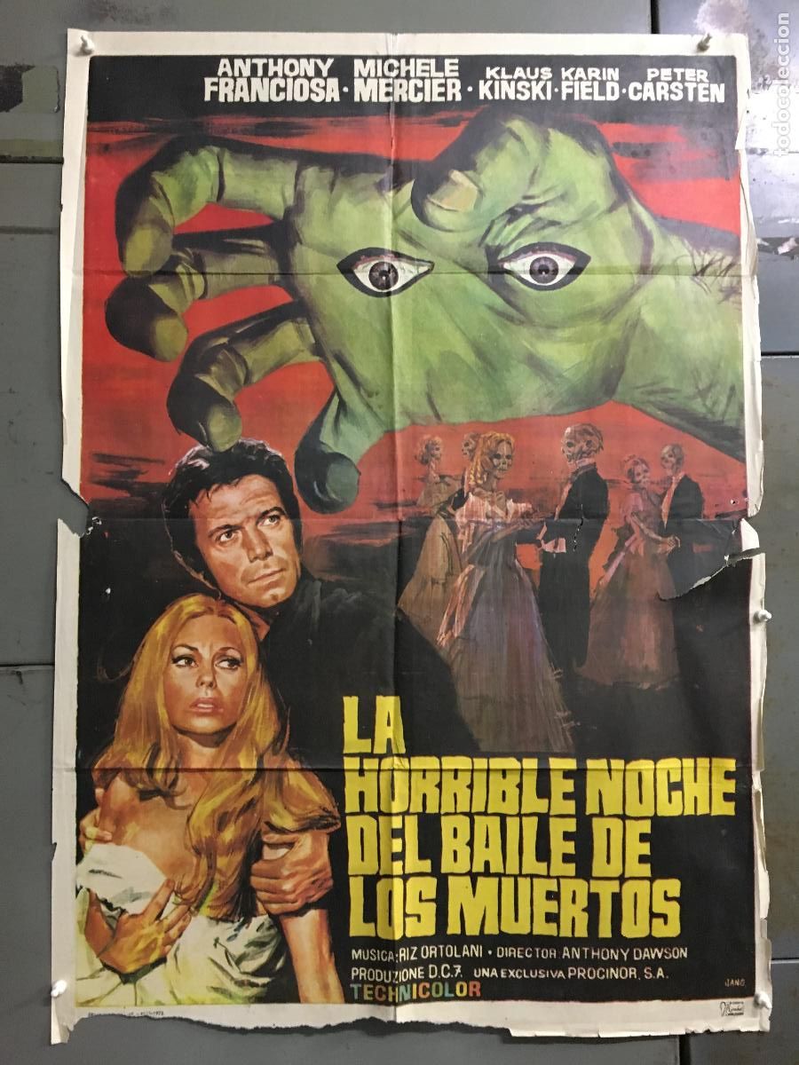 Cinema: ACU12 LA HORRIBLE NOCHE DEL BAILE DE LOS MUERTOS ANTONIO MARGHERITI POSTER ORIG 70X100 ESTRENO