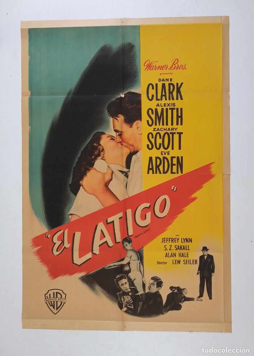 Cinema: EL LATIGO cartel argentino 110 x 75 cm litografico WHIPLASH Dane Clark NOIR Zachary Scott
