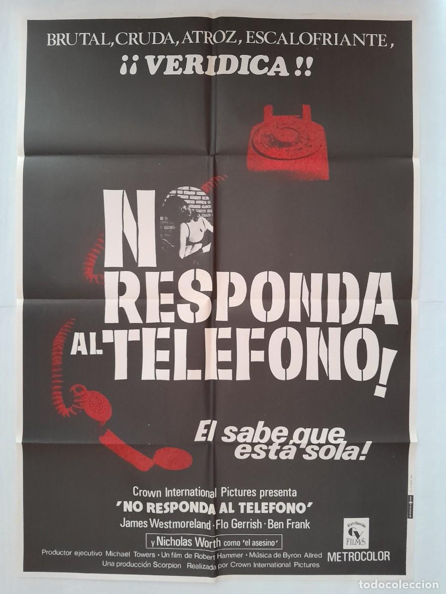 Kino: ANTIGUO CARTEL CINE NO RESPONDAS AL TELEFONO EL SABE QUE ESTA SOLA A&Ntilde;O 1981 RV P715