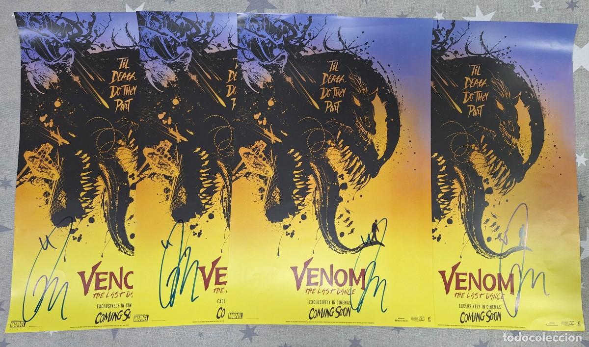 Cinema: Lote de 4 poster firmados a mano por TOM HARDY - VENOM SPIDER-MAN