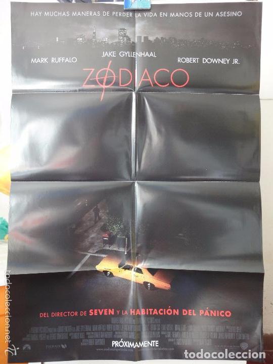 Kino: Poster Original Zodiaco Robert Downey Jr Mark Ruffalo David Fincher 2007 Doble Lado Warner Bros Pict