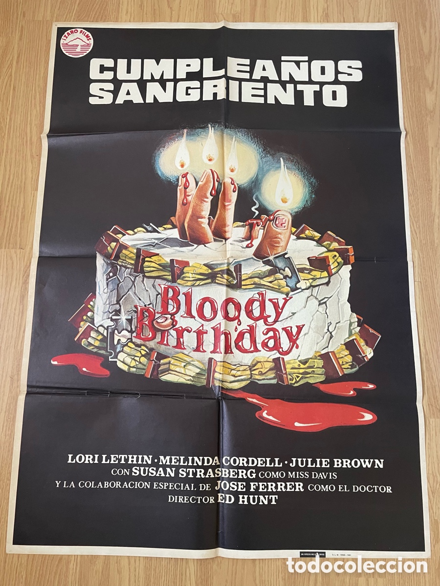 Cine: CUMPLEA&Ntilde;OS SANGRIENTO POSTER ORIGINAL - Foto 1