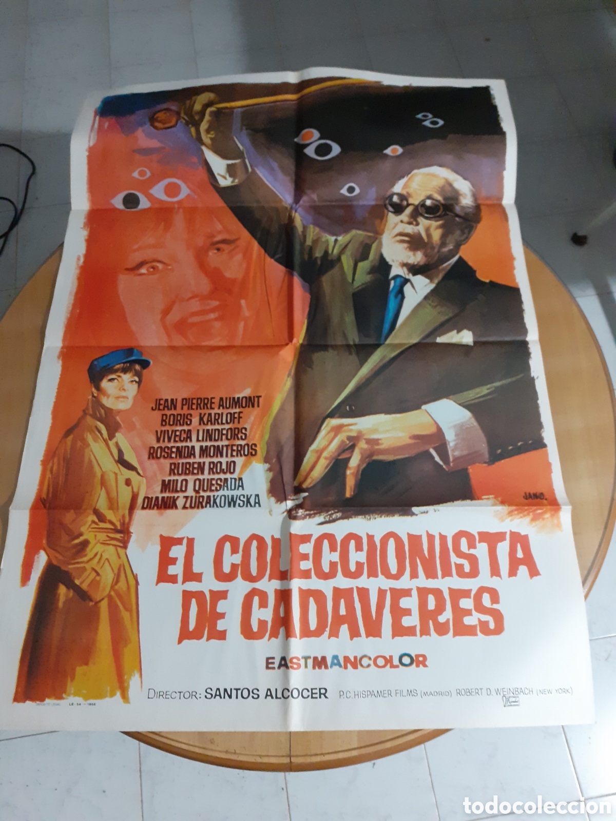 Cine: El coleccionista de cad&aacute;veres. Cartel original 1968.
