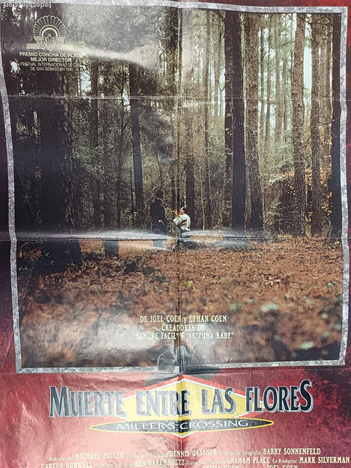 Cinema: MUERTE ENTRE LAS FLORES de los hermanos Coen con Gabriel Byrne, John Tur. CARTEL ORIGINAL 70X100CM.