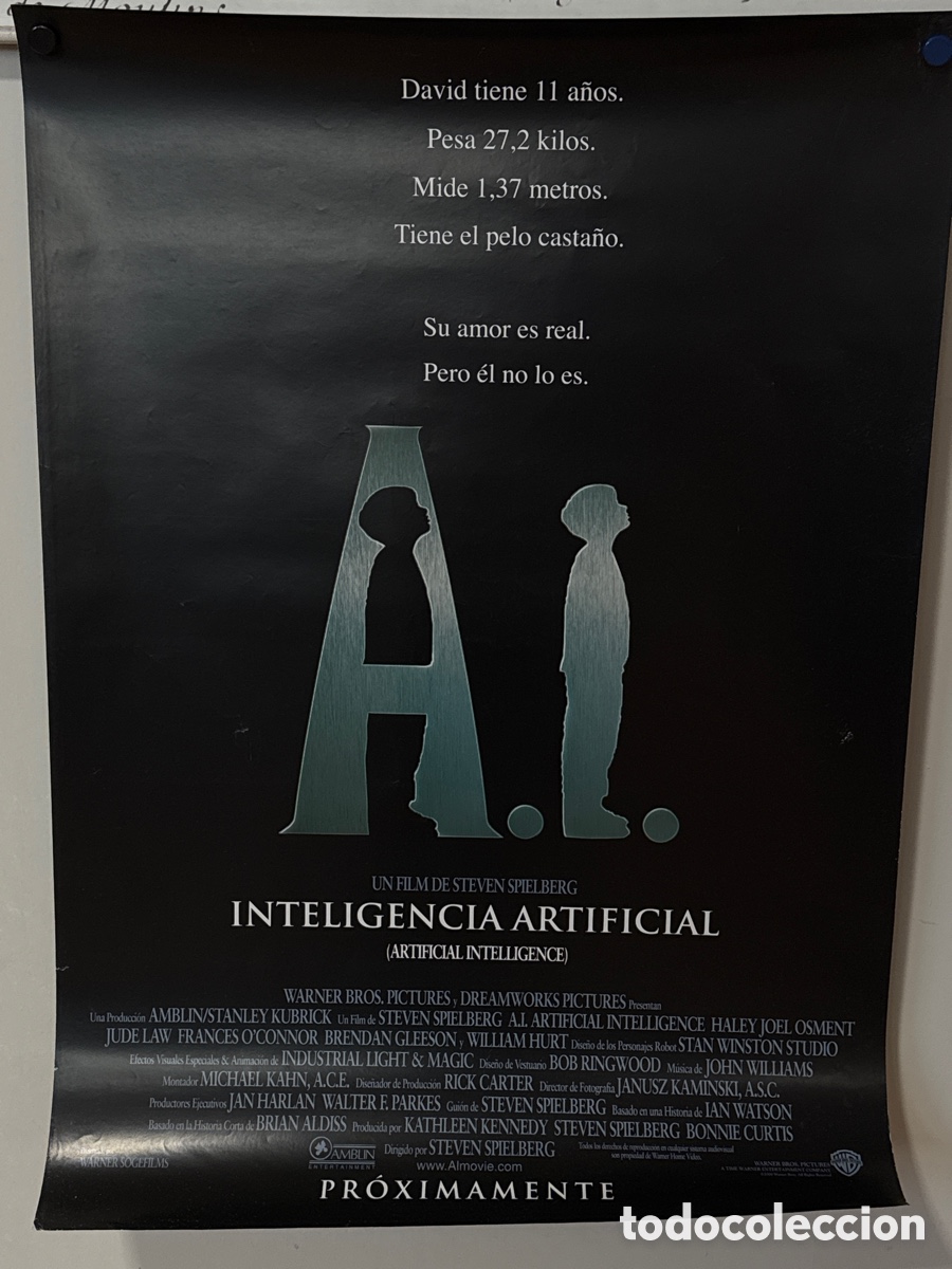 Cine: INTELIGENCIA ARTIFICIAL POSTER ORIGINAL 2000 - Foto 1