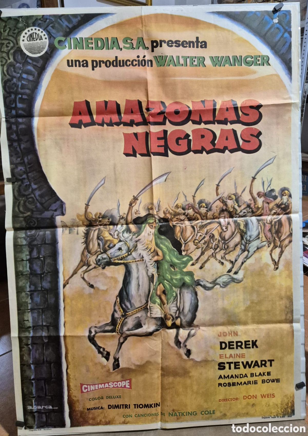 Cine: POSTER ORIGINAL DE LA PELICULA &rdquo;AMAZONAS NEGRAS&rdquo; - Foto 1