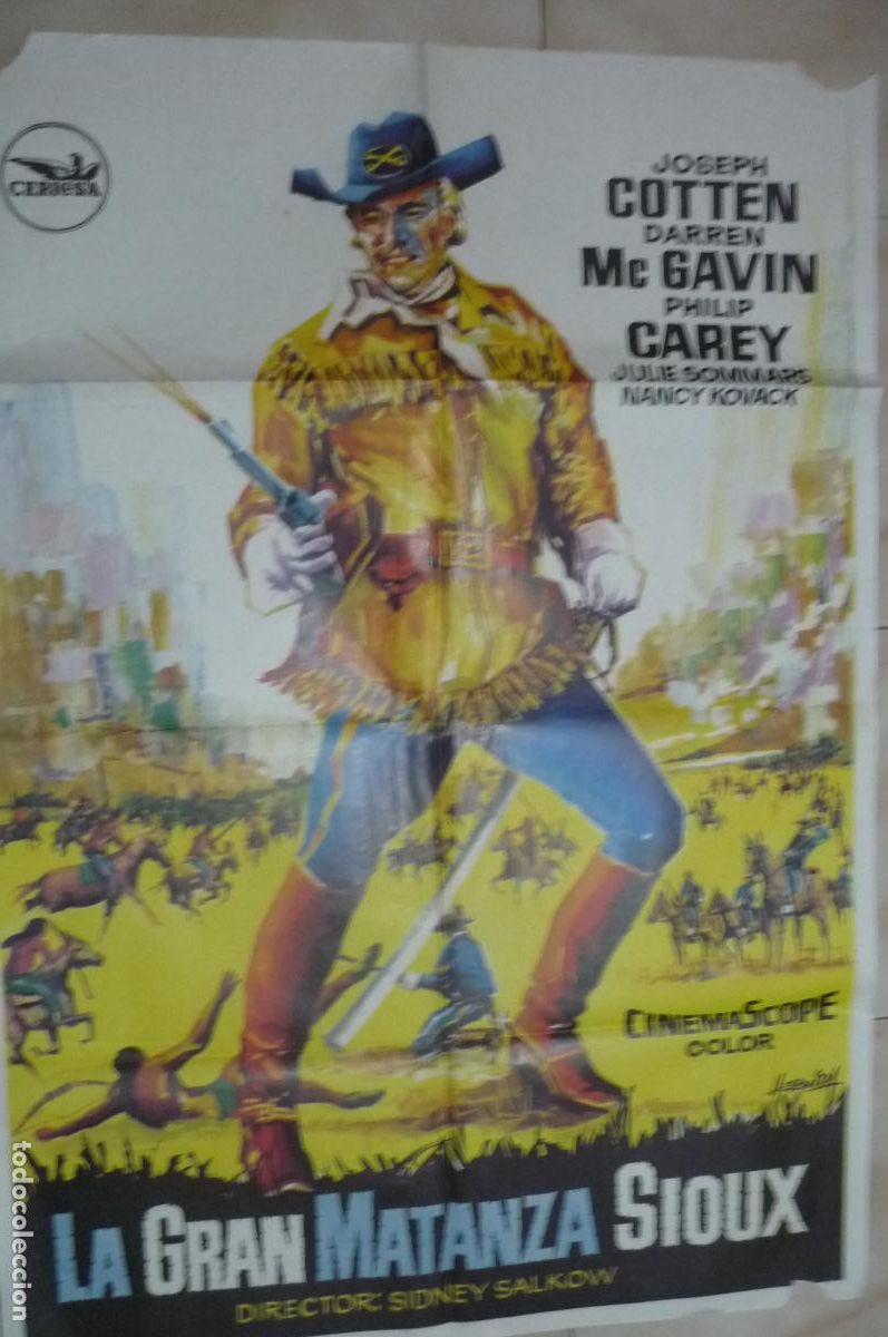 Cinema: POSTER CIEN 1 X 7O LA GRAN MATANZA SIOUX JOSEPH COTTEN