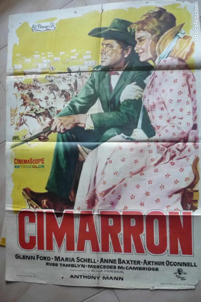 Cinema: poster cine 1 x 70 cimarron glenn ford