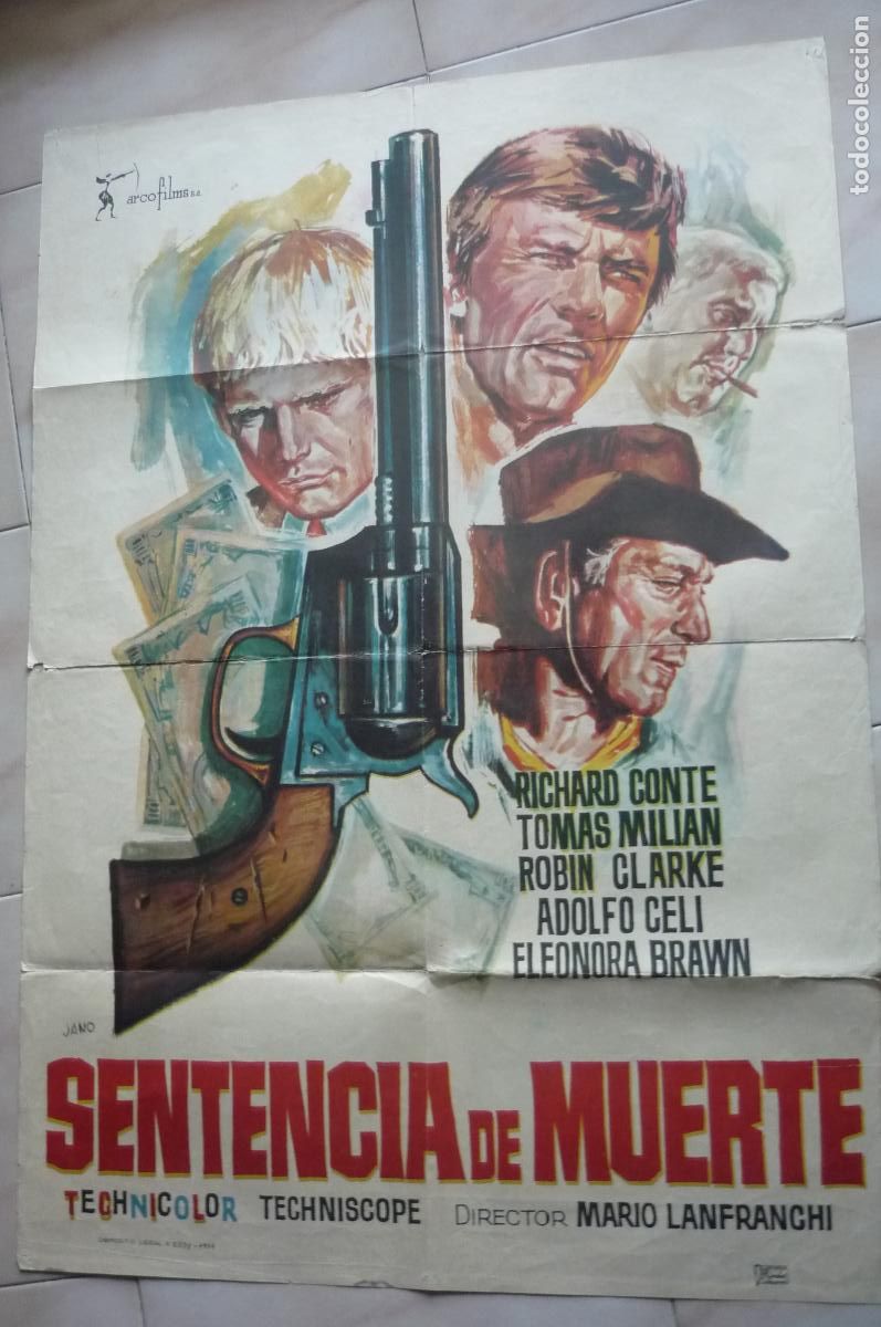 Cinema: poster 1 x 7o cine sentencia de muerte richard conte