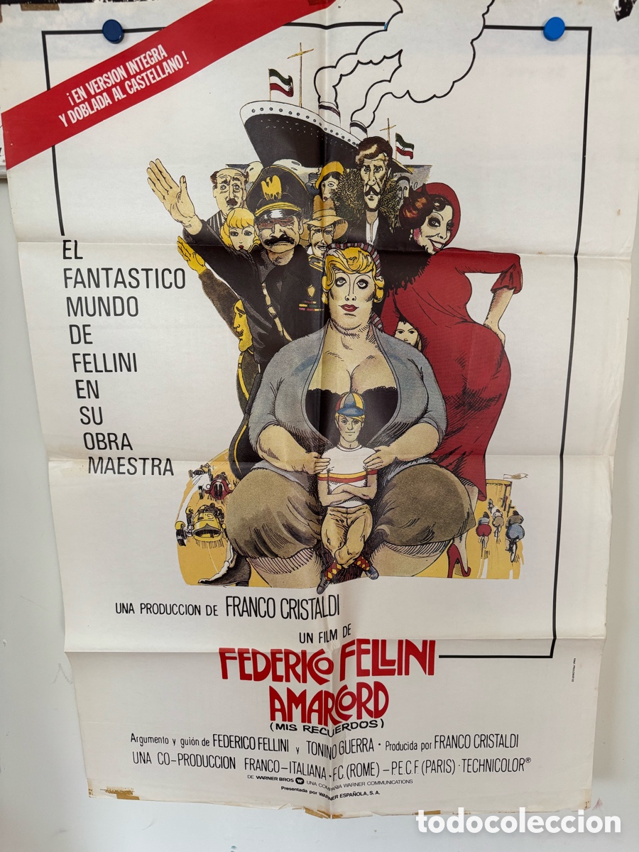 Cine: AMARCORD POSTER ORIGINAL - Foto 1