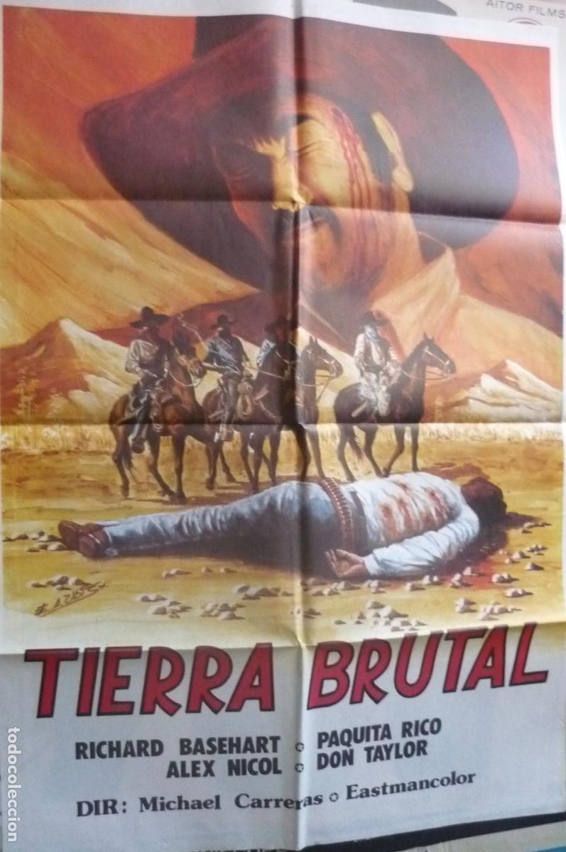Cine: CARTEL PELICULA TIERRA BRUTAL RICHARD BASEHART