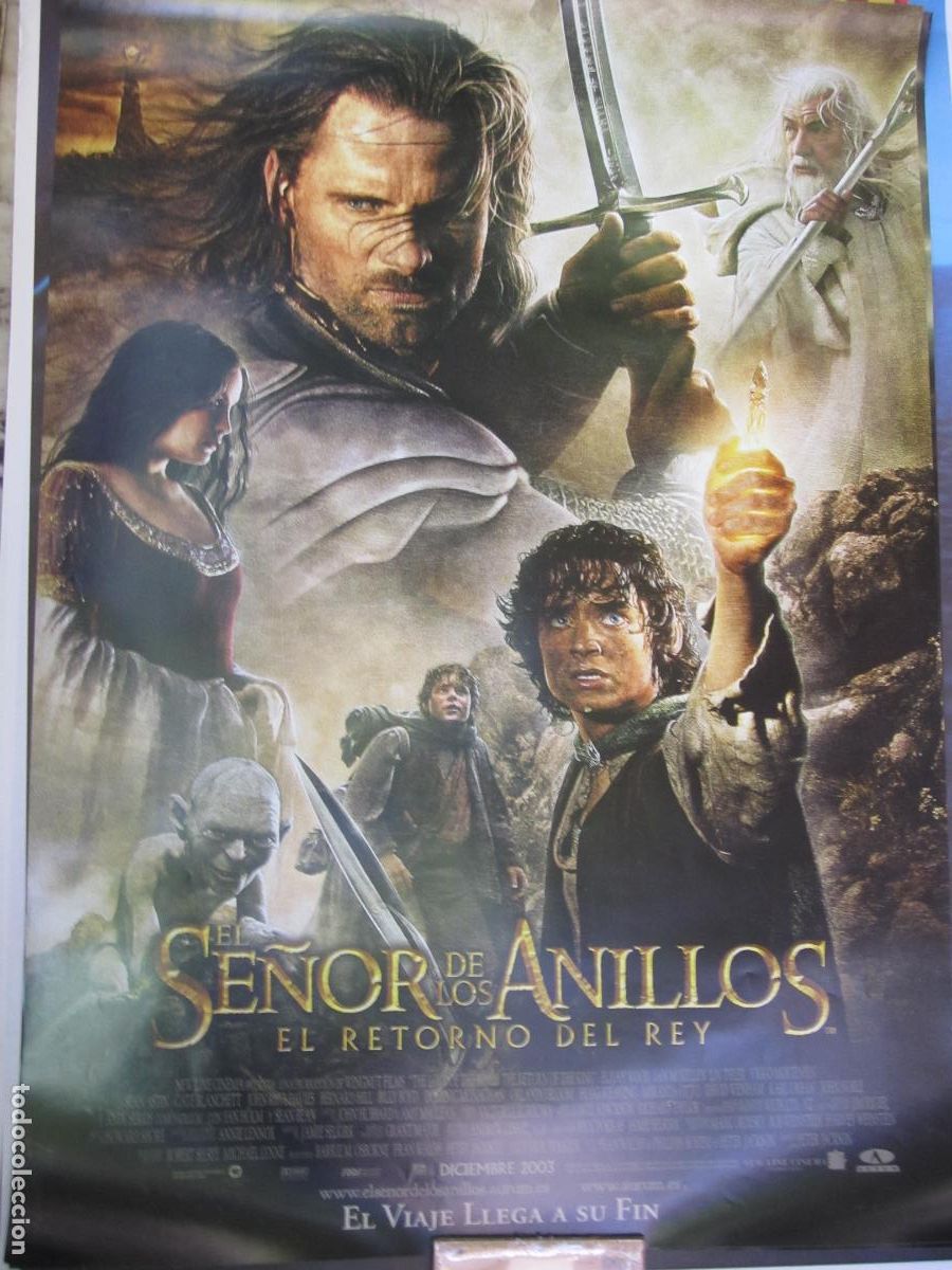 Cine: el se&ntilde;or de los anillos el retorno del rey - poster cartel original doble dos caras