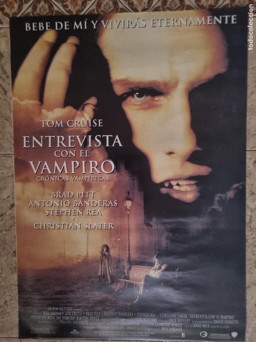 Cinema: CARTEL CIEN ENTREVISTA CON EL VAMPIRO TOM CRUISE MIDE 50 X 70 CM. ORIGINAL