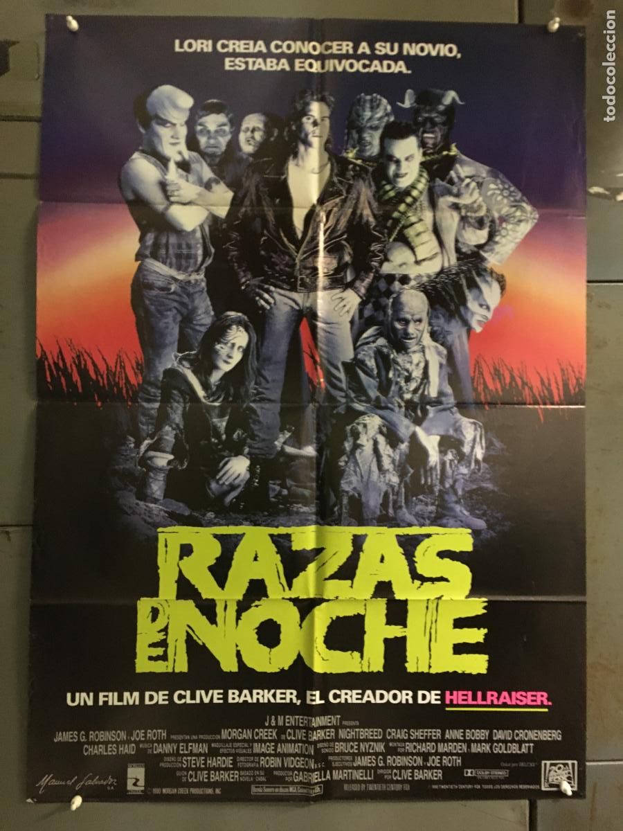 Cinéma: ADW74 RAZAS DE NOCHE CLIVE BARKER POSTER ORIGINAL 70X100 ESTRENO
