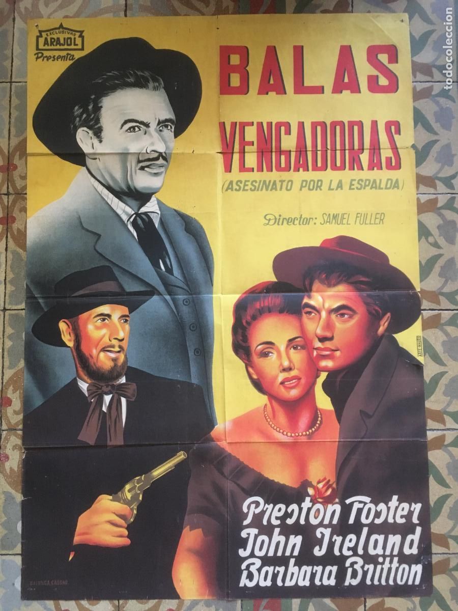 Cin&eacute;ma: balas vengadoras sam fuller poster cartel original estreno litografico