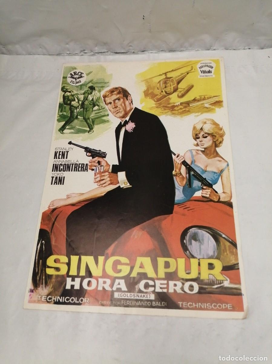 Cinema: Afiche Original con tres hojas de la pel&iacute;cula de 1966: Singapur hora cero (Ferdinando Baldi)