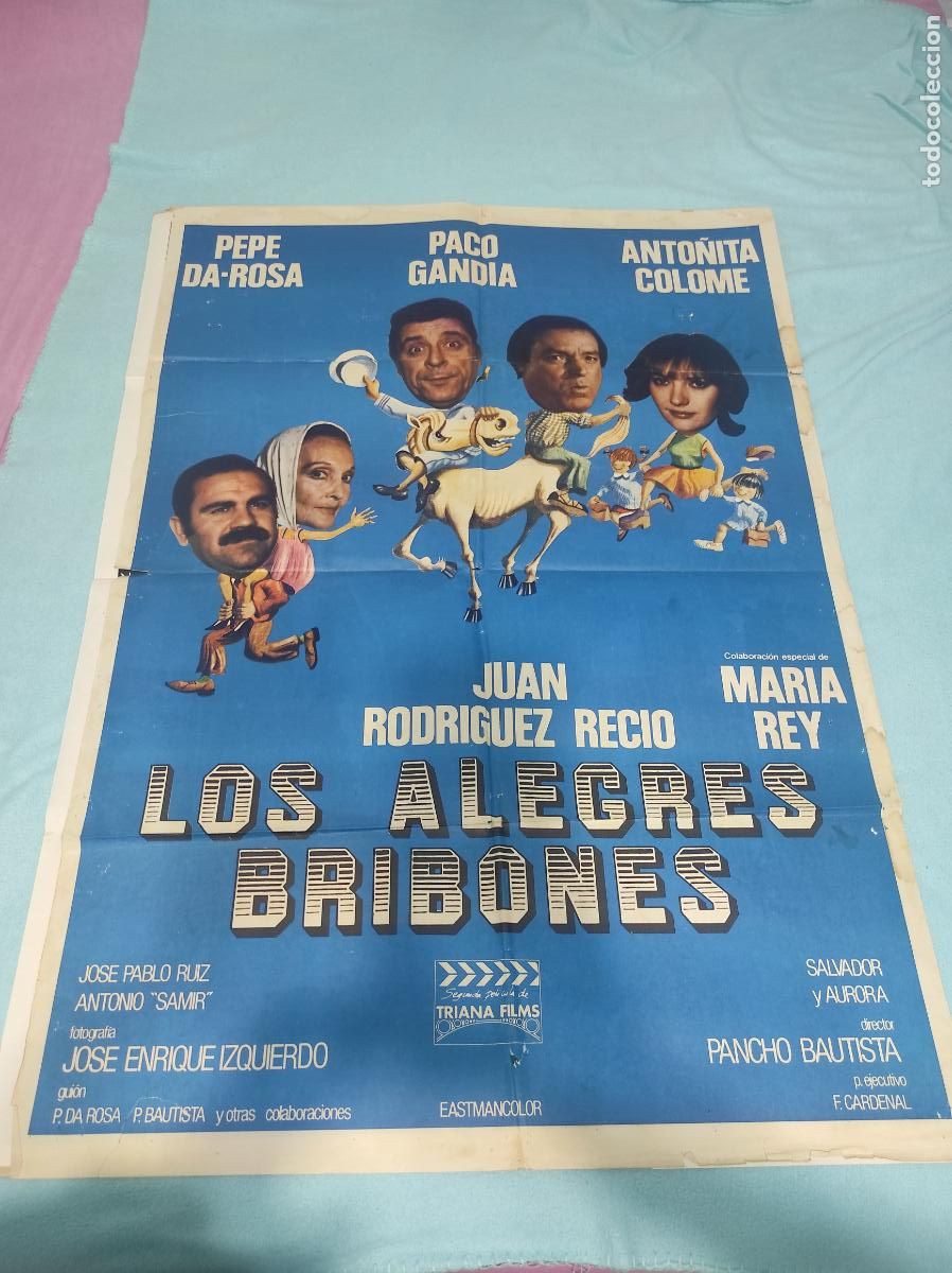 Cine: CARTEL DE CINE LOS ALEGRES BRIBONES A&Ntilde;O 19?? - Foto 1