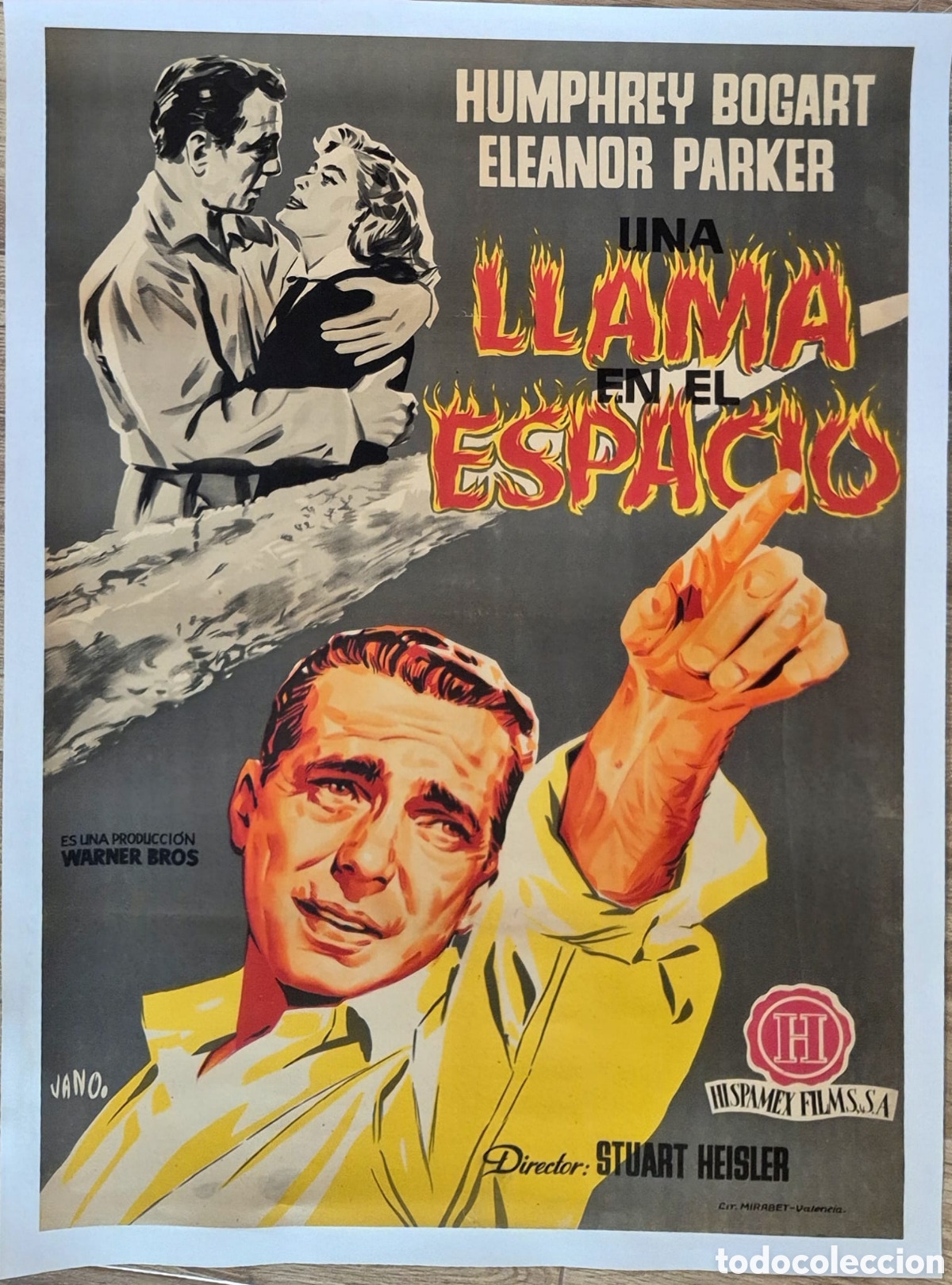 Kino: POSTER ORIGINAL ENTELADO (LINEN BACKED) DE LA PELICULA &rdquo;UNA LLAMA EN EL ESPACIO&rdquo;