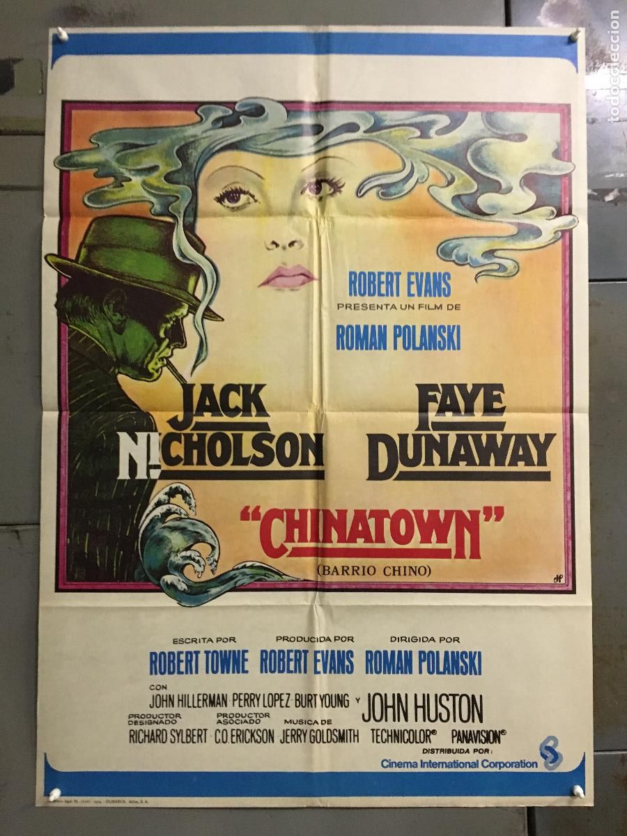 Kino: AED93 CHINATOWN ROMAN POLANSKI JACK NICHOLSON FAYE DUNAWAY POSTER ORIGINAL 70X100 ESTRENO