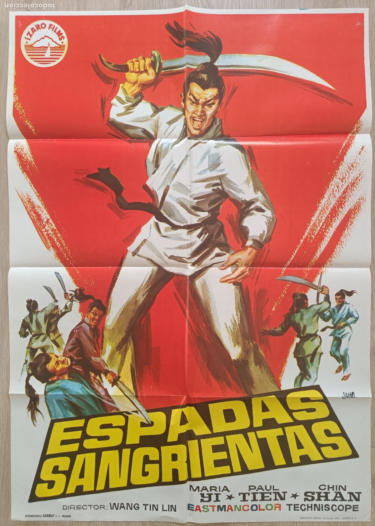 Cine: CARTEL CINE ESPADAS SANGRIENTAS MARIA YI PAUL TIEN CHIN SHAN JANO 1973 KARATE C602