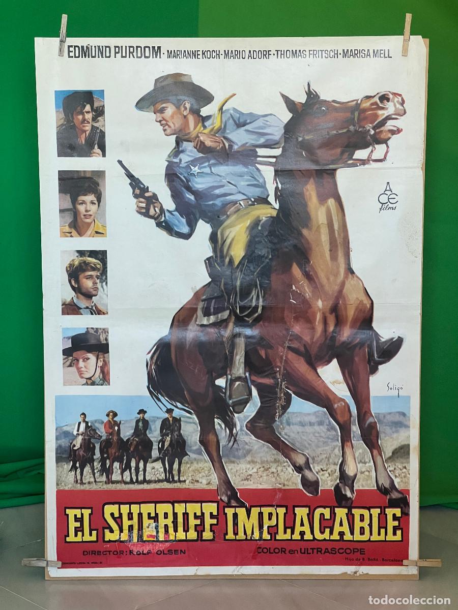 Cine: EL SHERIFF IMPLACABLE. Cartel Solig&oacute;. 70x100 - Foto 1