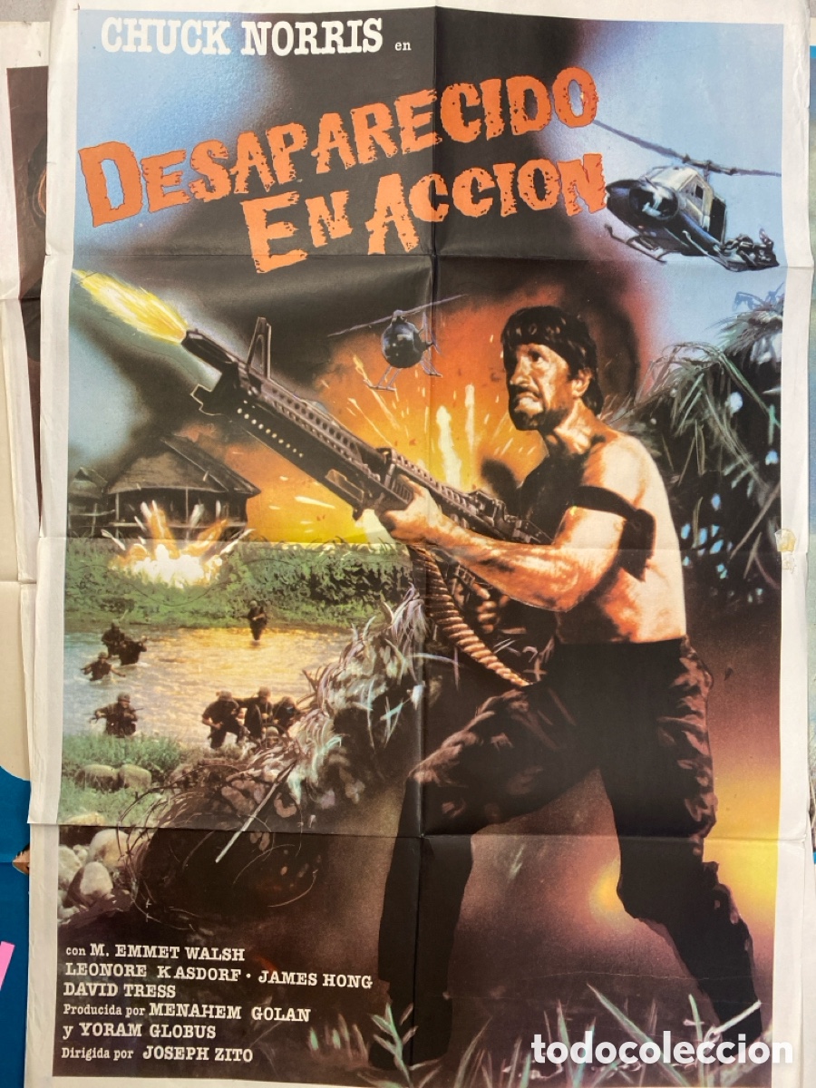 Cin&eacute;ma: POSTER DESAPARECIDO EN ACCION - CHUCK NORRIS 70 X 100 PLEGADO ARGENTINA