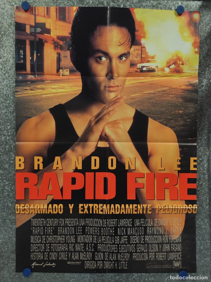 Cine: Rapid Fire. Brandon Lee, Nick Mancuso, Powers Boothe. A&Ntilde;O 1992. POSTER ORIGINAL - Foto 1