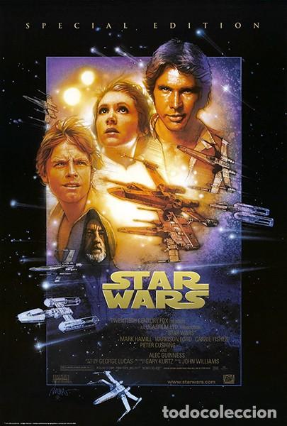 Cine: STAR WARS IV. UNA NUEVA ESPERANZA La Guerra de las Galaxias P&oacute;ster 70x100 cm aprox. Harrison Ford
