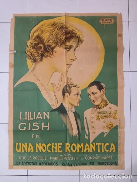 Cinema: SMP 1154 UNA NOCHE ROMANTICA LILLIAN GISH POSTER ORIGINAL ESTRENO 70X100 LITOGRAFIA