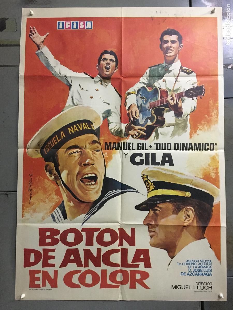 Cine: AEL77 BOTON DE ANCLA EN COLOR DUO DINAMICO GILA MARTI RIPOLL POSTER ORIGINAL 70X100 ESPA&Ntilde;OL