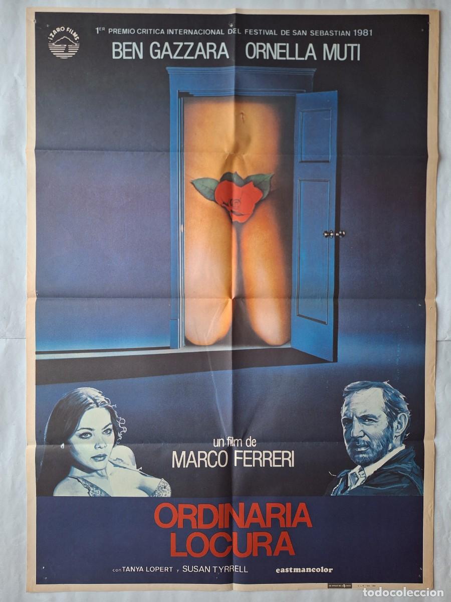 Cinema: ANTIGUO CARTEL CINE ORDINARIA LOCURA BEN GAZZARA ORNELLA MUTI A&Ntilde;O 1982 CC-1216