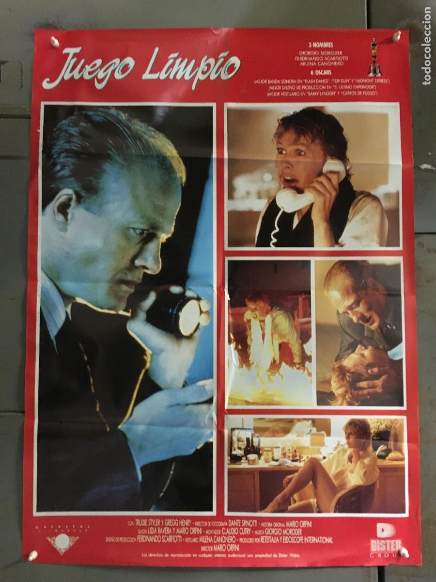 Cine: AEO04 JUEGO LIMPIO MARIO ORFINI GREGG HENRY GIALLO POSTER ORIGINAL 70X100 ESTRENO h4