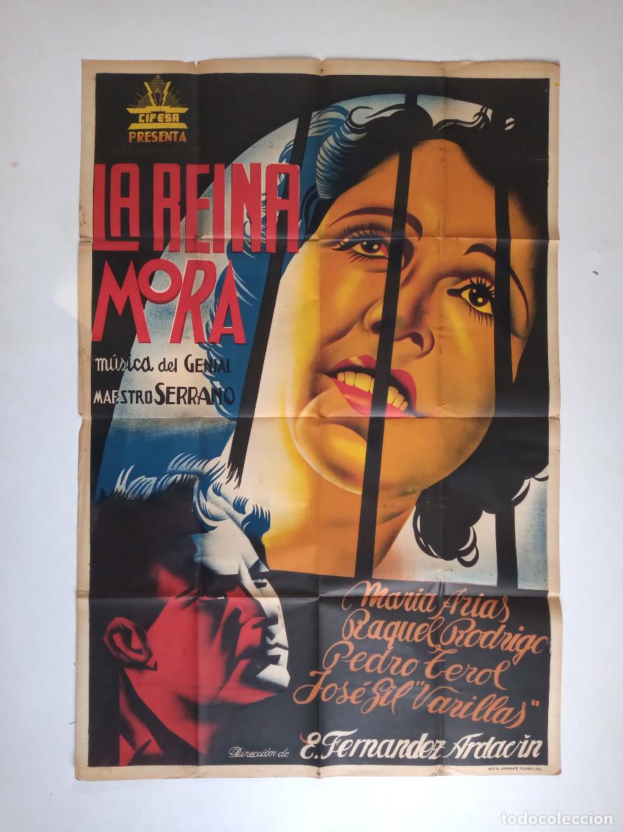 Cin&eacute;ma: LA REINA MORA (1937) cartel litografico 110 x 75 SIFESA MARIA ARIAS RAQUEL RODRIGO RENAU