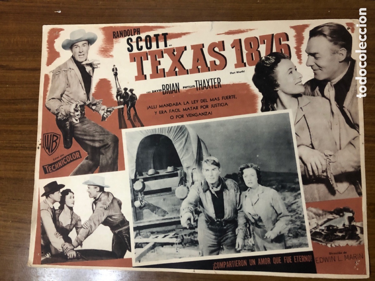 Cine: TEXAS 1876,RANDOLPH SCOTT,(WARNER BROS-TECHNICOLOR) - Foto 1