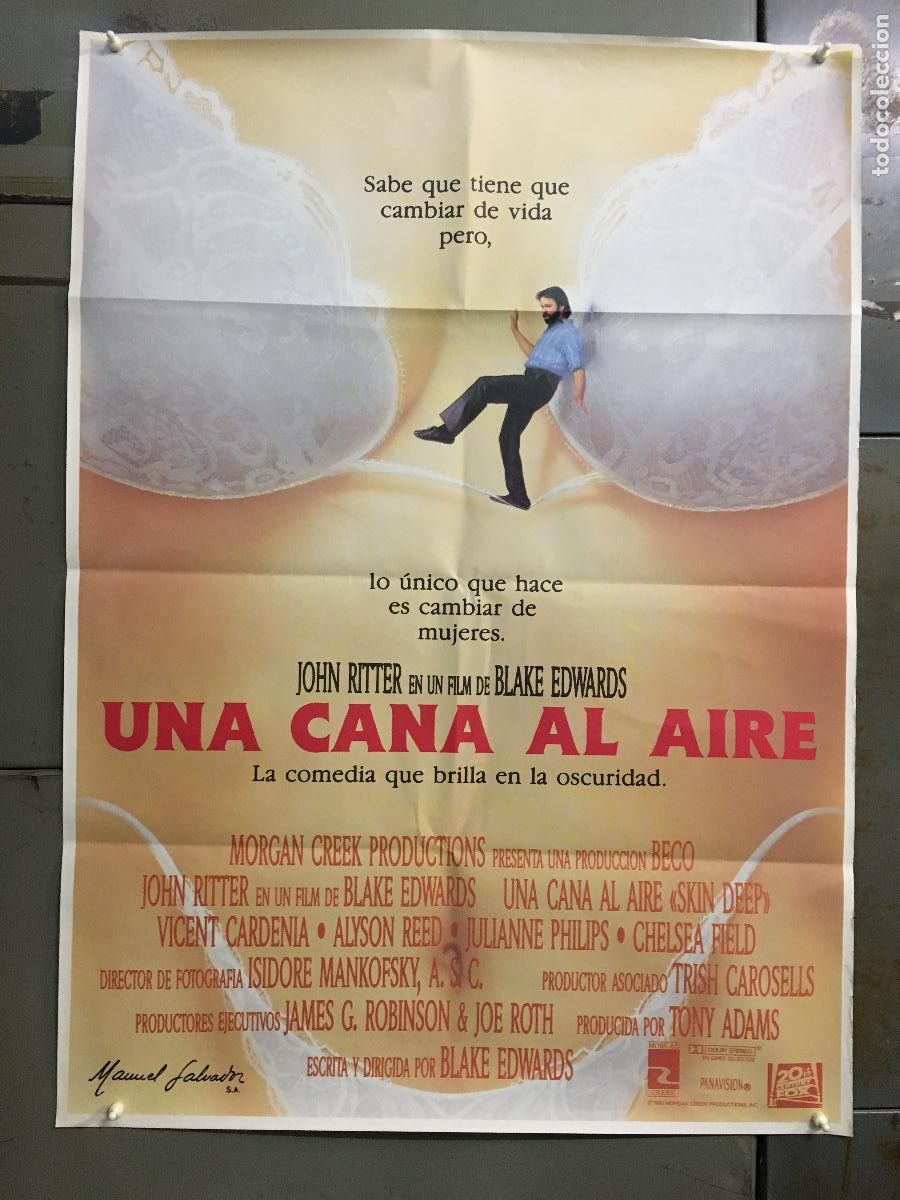 Kino: AER45 UNA CANA AL AIRE BLAKE EDWARDS JOHN RITTER POSTER ORIGINAL ESTRENO 70X100 h4