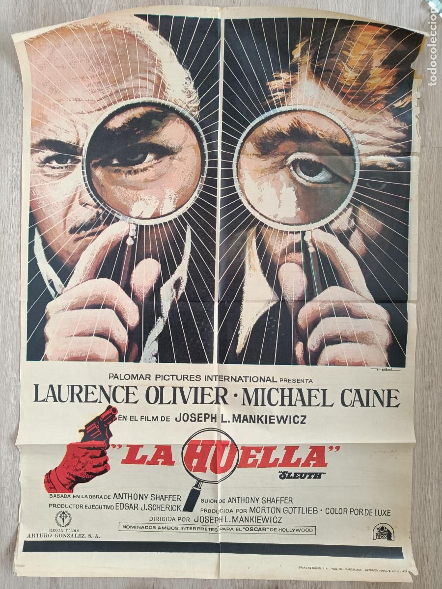 Cinema: CARTEL CINE LA HUELLA LAURENCE OLIVIER MICHAEL CAINE MAC 1973 C2793